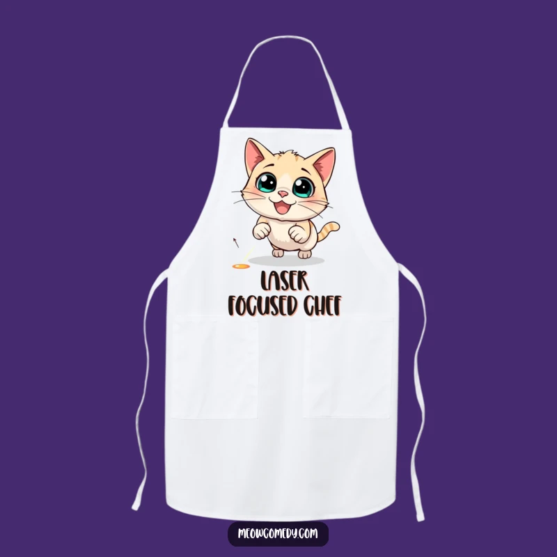 Funny Cat Laser Apron - Hilarious Kitchen Fun for Cat Lovers Gift