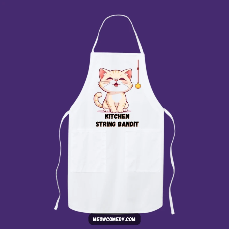 Funny Cat String Toy Apron: Playful Cooking, Perfect Cat Lover Funny Gift