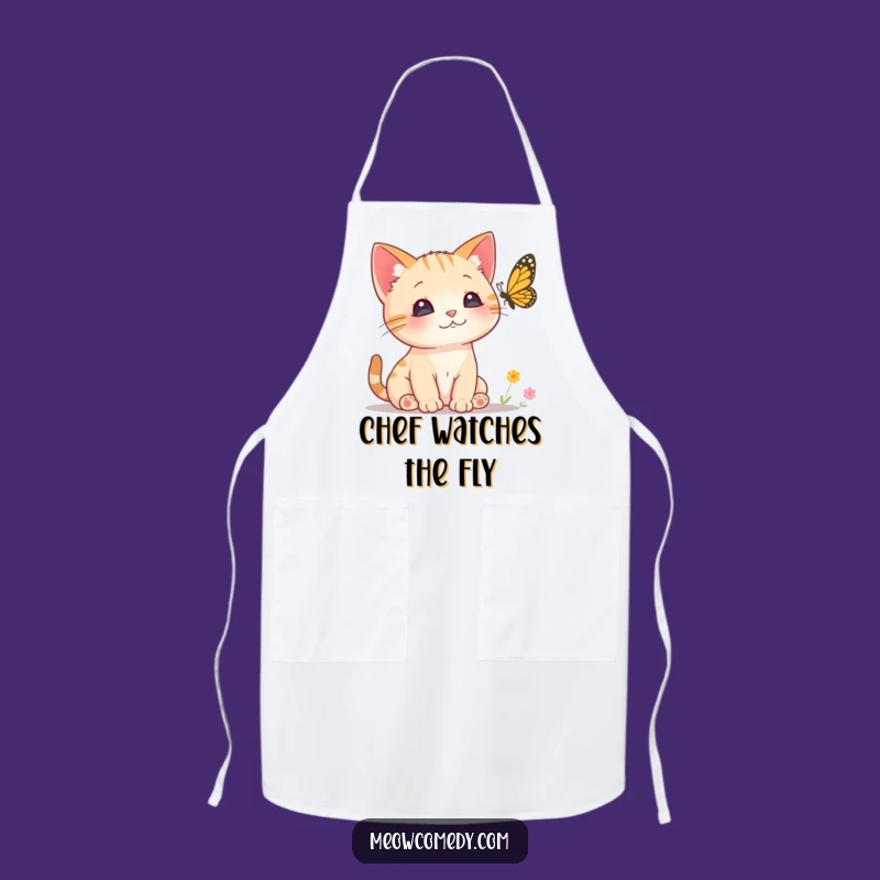 Funny Curious Cat Apron - Chef's Perked Ears Kitchen Wear
