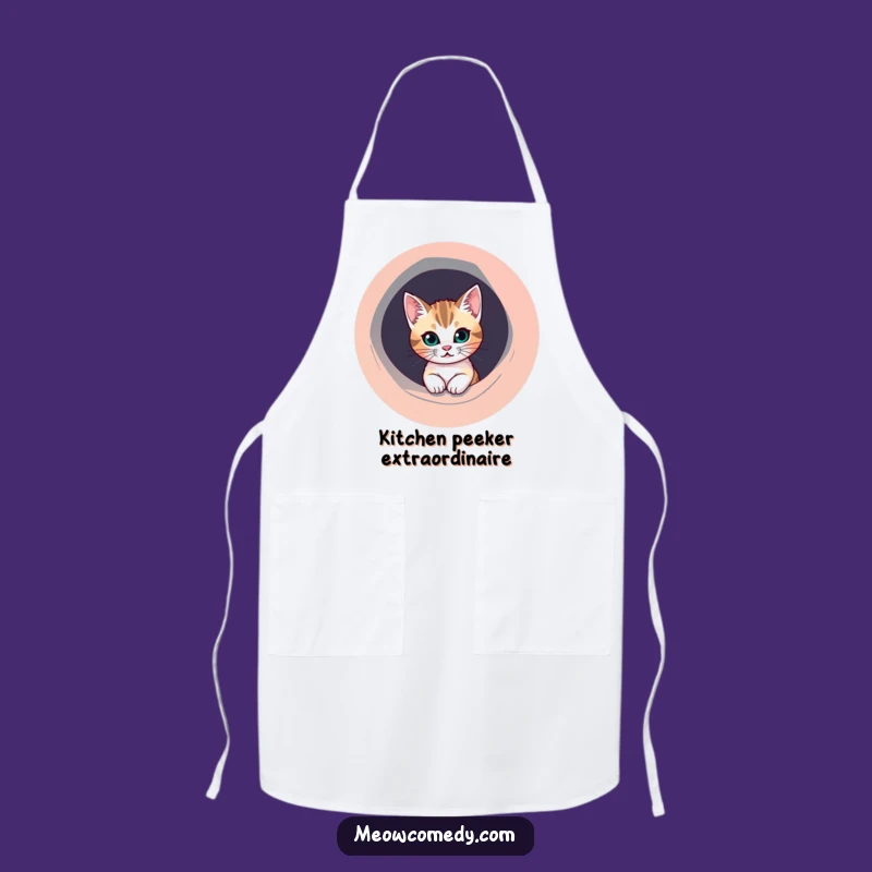 Funny Mischievous Cat Apron - Kitchen Fun, Quirky Chef Design, Great Gift