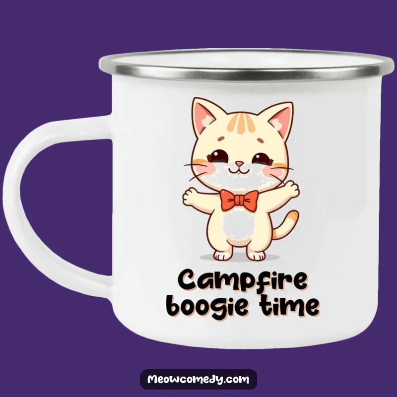 Funny Kawaii Cat Dance Camping Mug: Adventure Ready Cat