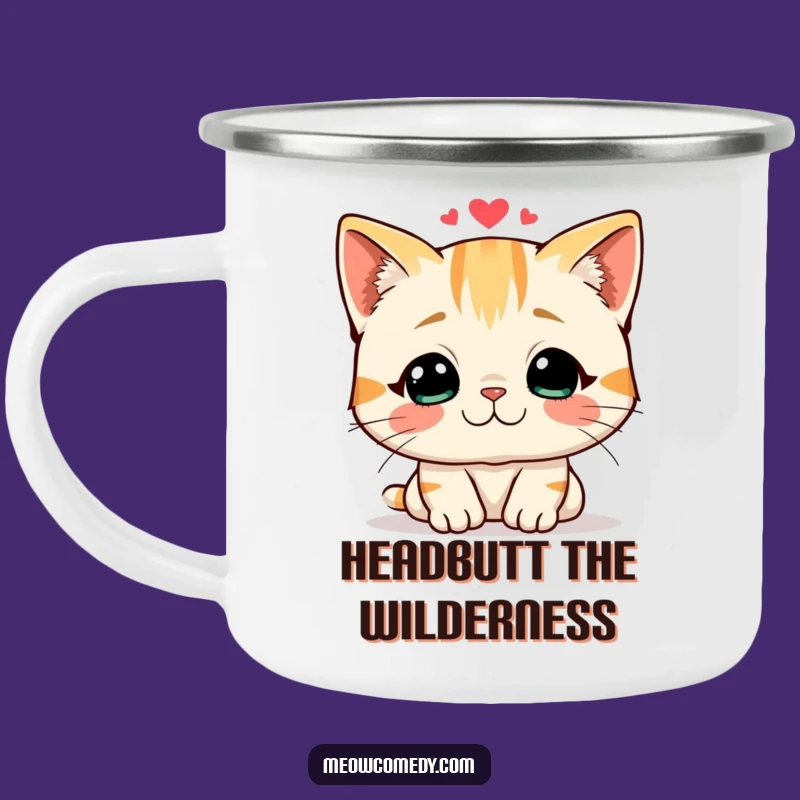Funny Cat Headbutt Camping Mug: Warm Sips and Love