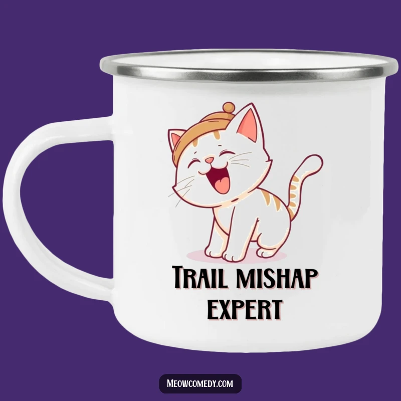 Funny Cat Tripping Camping Mug: Your Clumsy Outdoor Companion