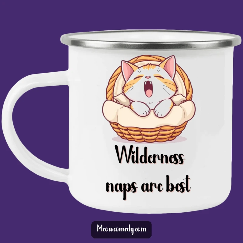 Funny Sleepy Cat Camping Mug: Cozy Sips on Outdoor Adventures
