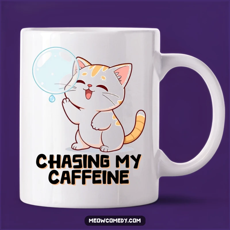 Funny Kawaii Cat Bubble Fun Mug, A Playful Gift for Cat Lovers