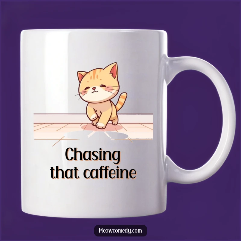 Funny Kawaii Cat Light Beam Mug - Playful Hunter Gift Idea
