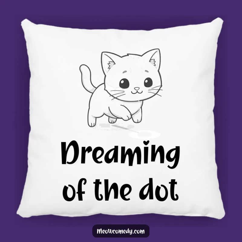 Funny Kawaii Cat Laser Dot Pillow: Cozy Playful Cushion, Adorable Gift for Cat Lovers