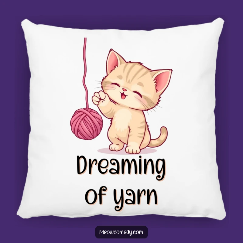Funny Playful Kitten Pillow: Cozy Yarn Batting Feline Cushion Gift