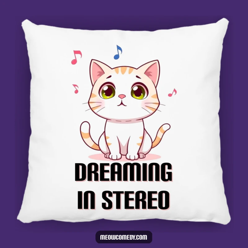 Funny Cat Pillow: Amazed Kitty Watching Dancing Note - Comfy & Cute Gift!
