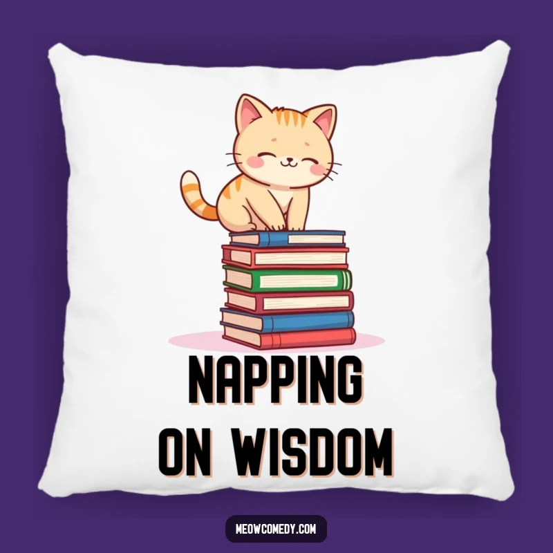 Funny Kawaii Cat Book Balance Pillow: Cozy Cuteness for the Studious Soul