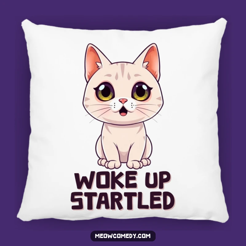 Funny Surprised Cat Pillow: Cozy Wide-Eyed Feline Cushion Gift