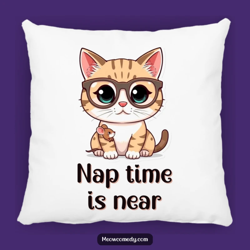Funny Kawaii Cat Spectacles Pillow: Soft and Comical Cushion Gift