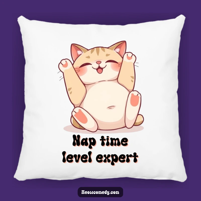 Funny Cat Pillow: Happy Sighing Belly Rub - Comfy & Cute Gift!