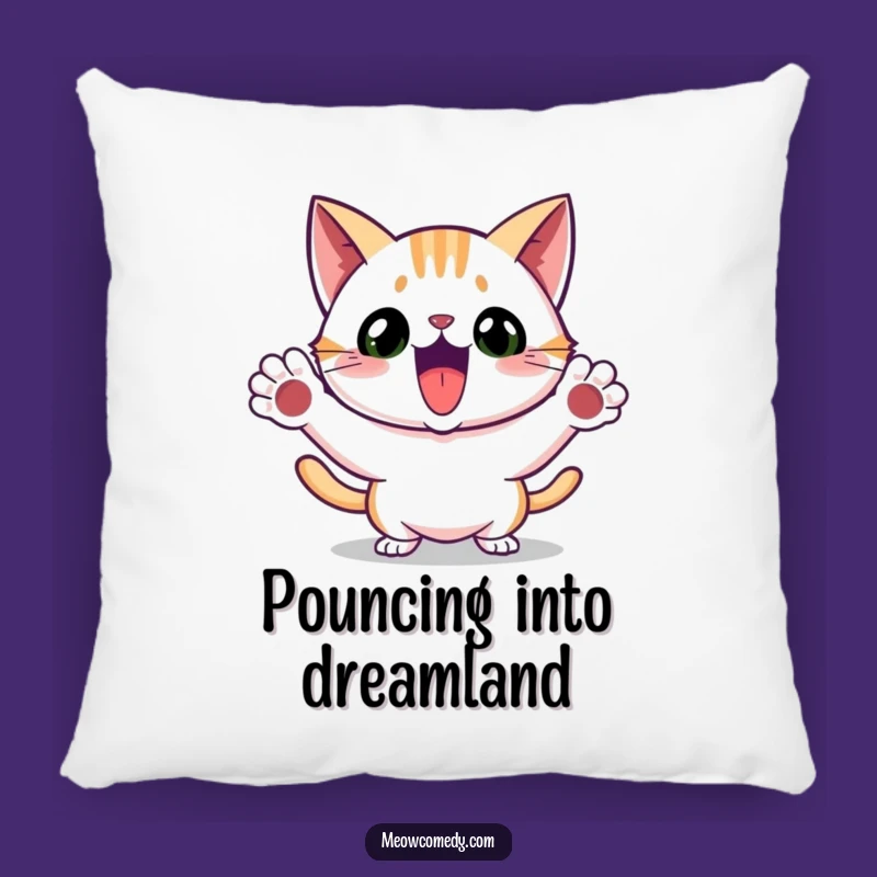 Funny Excited Cat Pounce Pillow: Comfy Cushion of Playful Joy