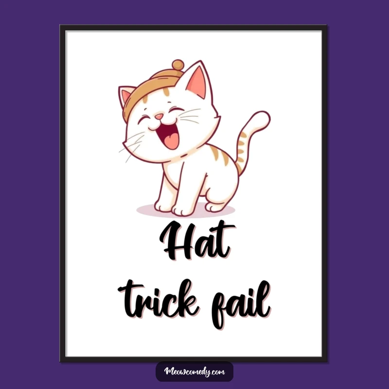 Funny Cat Tripping Digital Art: Instant Feline Fumble Print