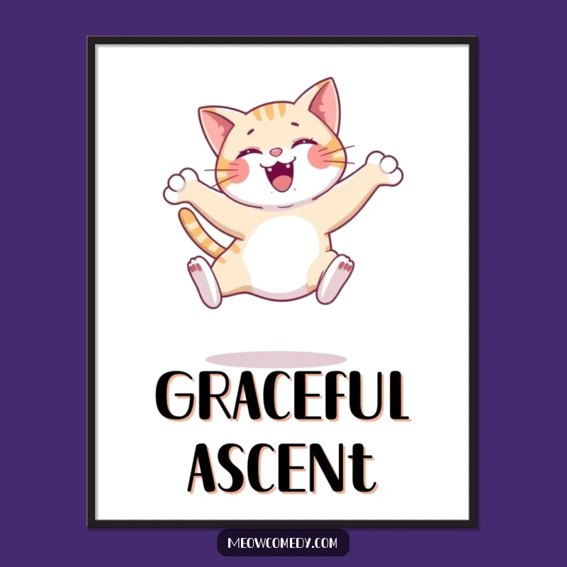 Funny Graceful Cat Digital Print - Instant Elegant Art for Your Walls