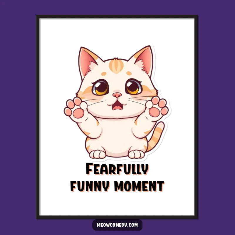 Funny Surprised Cat Digital Print - Instant Dramatic Art for Your Walls