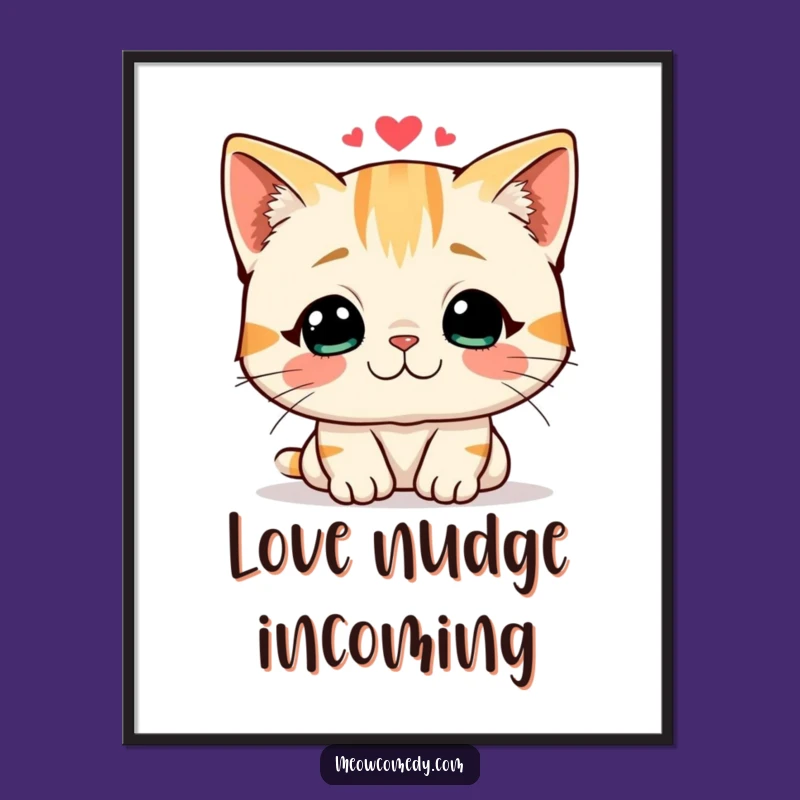 Funny Cat Headbutt Print: Heartwarming Decor