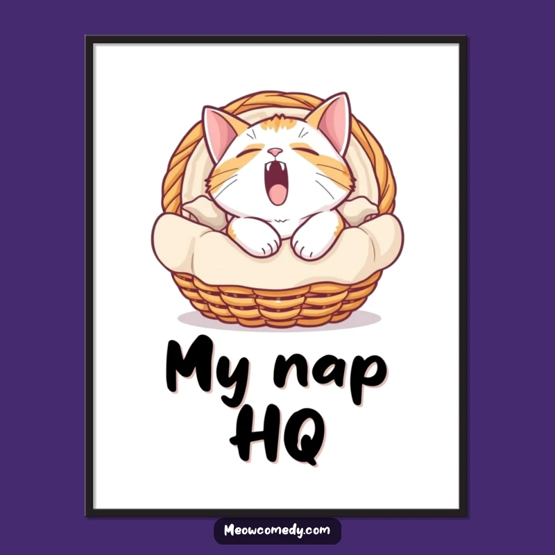 Funny Sleepy Cat Digital Print: Cozy Wall Art for Instant Humor