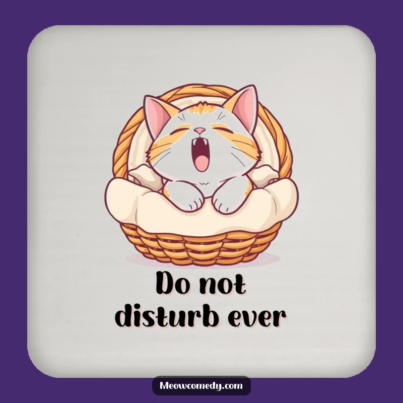 Funny Cat Yawning Coaster: Protect Surfaces with Comfy Humor