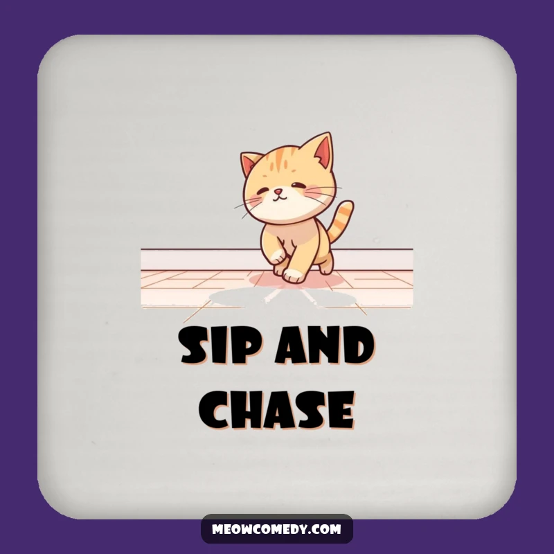 Funny Kawaii Cat Light Beam Coaster - Protect Surfaces Playfully Gift