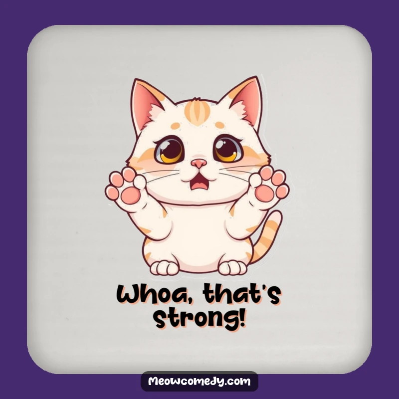 Funny Surprised Cat Coaster - Protect Surfaces with Hilarious Shock