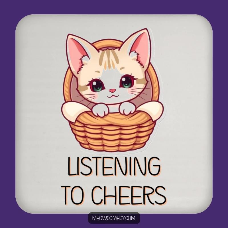 Funny Kawaii Cat Basket Coaster - Protect Surfaces with Coziness, Cute Gift