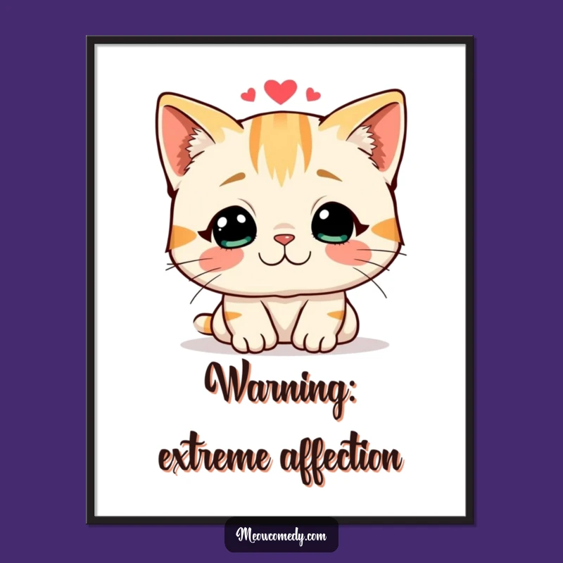 Funny Cat Headbutt Poster: Heartwarming Wall Art