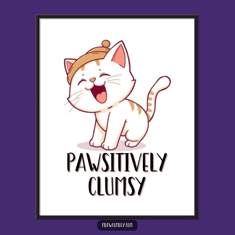 Funny Cat Tripping Poster: Add Feline Fumbles to Your Walls