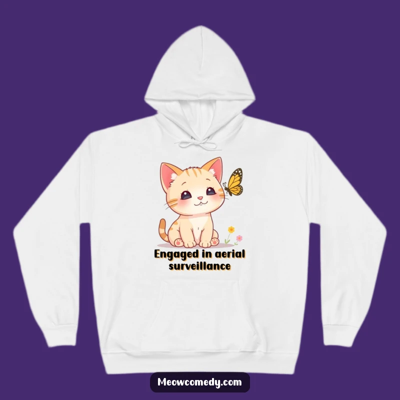 Cozy Funny Curious Cat Hoodie - Warm Perked Ears Kitten Sweater