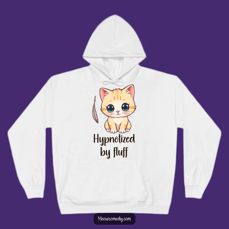 Cozy Funny Kawaii Cat Feather Hoodie: Snuggle Up with Playful Cuteness
