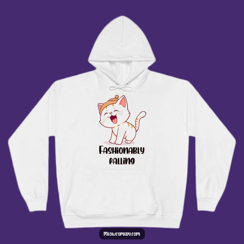 Funny Cat Tripping Hoodie: Cozy Up with Feline Fumbles