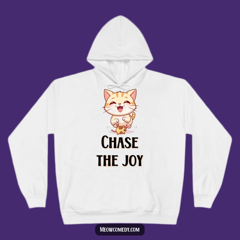 Funny Happy Cat Hoodie: Cozy Comfort with a Playful Mouse Chase