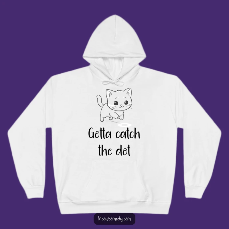 Funny Kawaii Cat Laser Dot Hoodie: Cozy Playful Kitty Sweatshirt, Perfect Gift