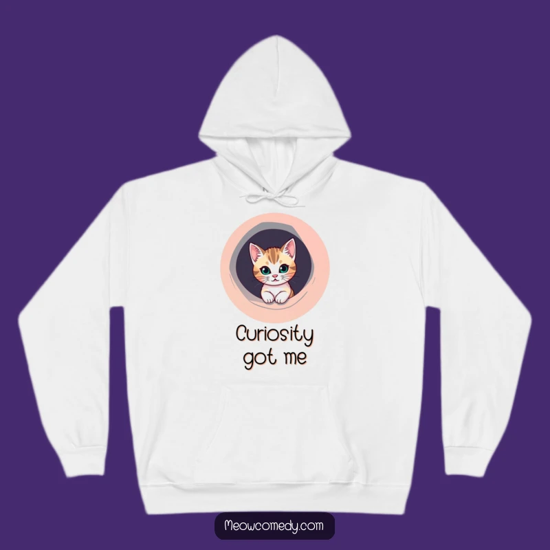 Funny Mischievous Cat Hoodie - Cozy & Quirky, Peek-a-Boo Design, Perfect Present