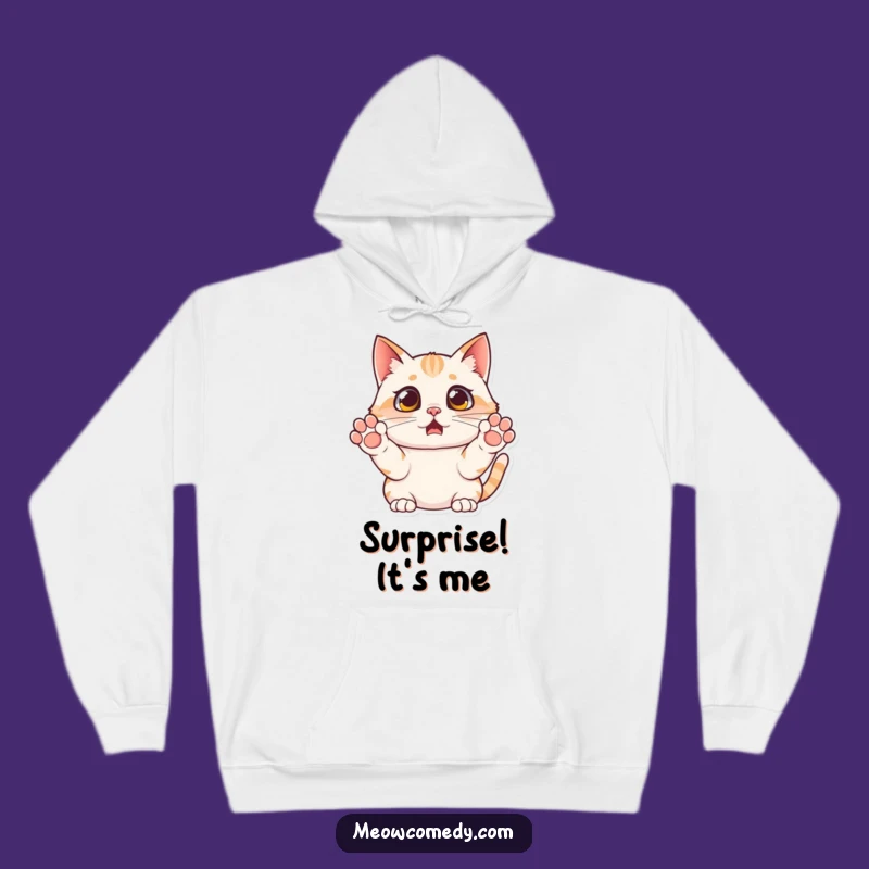 Funny Surprised Cat Hoodie - Cozy Up with Hilarious Feline Reactions