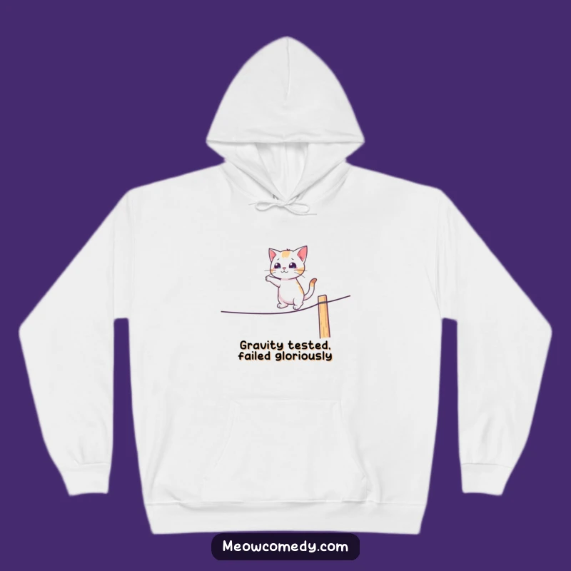 Funny Cat Tightrope Walker Hoodie: Cozy and Hilarious Feline Fun