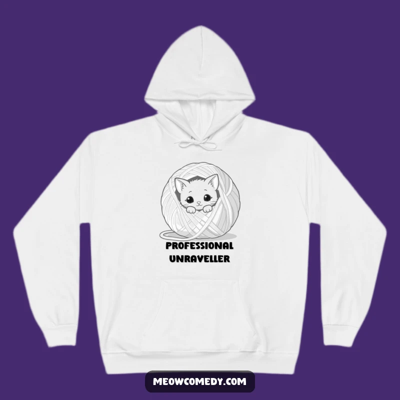 Funny Kawaii Cat Yarn Hoodie: Cozy Peek-a-Boo Kitty Sweatshirt, Perfect Winter Gift