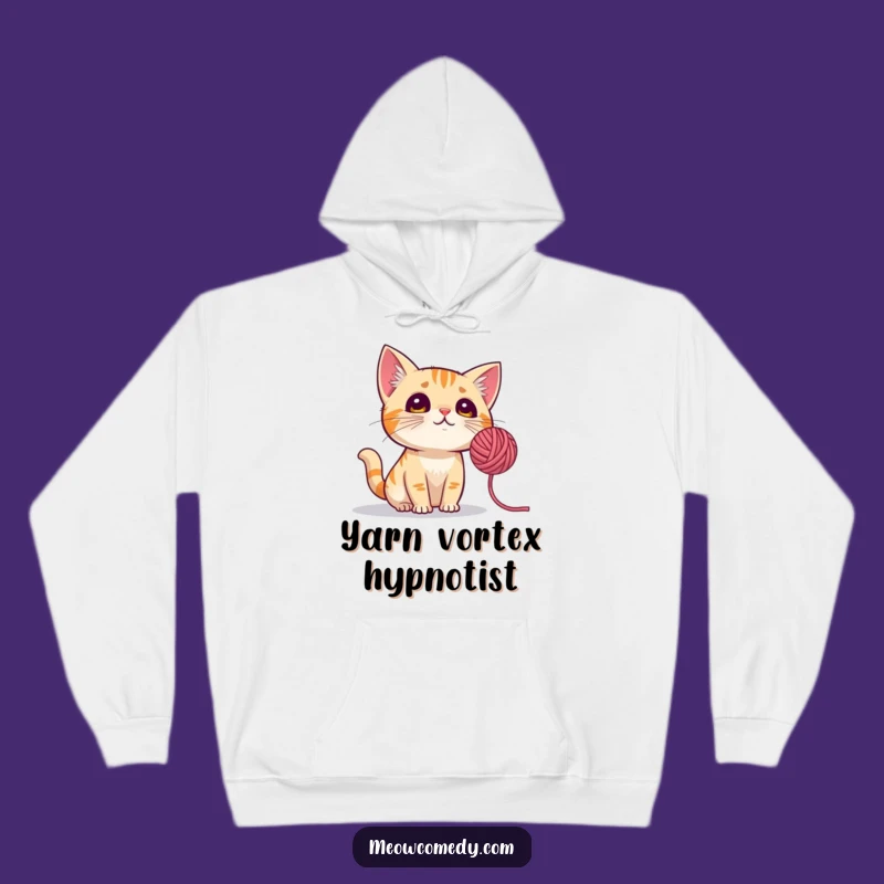 Funny Curious Cat Hoodie: Cozy Up with Yarn Ball Enchantment