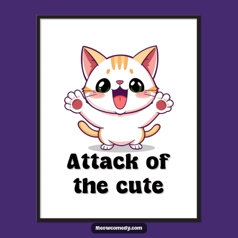Funny Free Printable Wall Art: Pouncing Cat Action! Hilarious Downloadable Art for Cat Lovers!