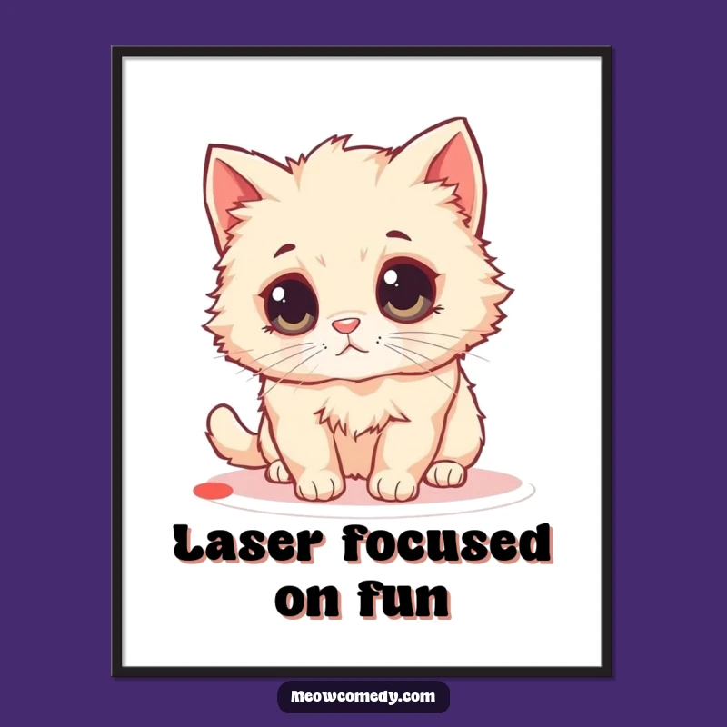 Free Printable Cat Wall Art: Funny Laser Cat Decor, Big Eyes, Downloadable