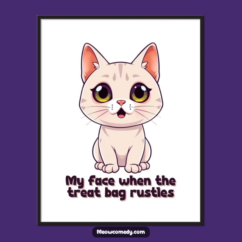 Free Printable Surprised Cat Wall Art: Wide Eyes, Humorous Downloadable Decor Gift