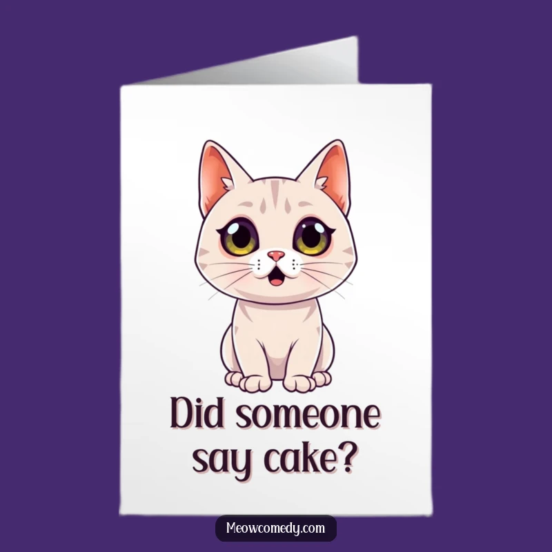Free Printable Surprised Cat Birthday Card: Wide Eyes, Hilarious Downloadable Gift
