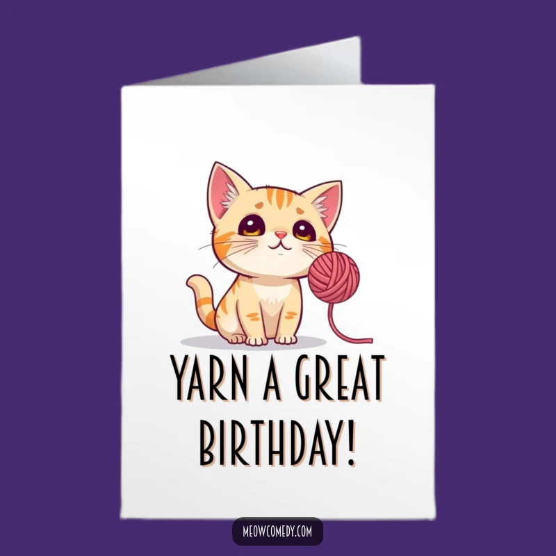 Free Printable Birthday Card: Curious Cat Yarn Fun, Hilarious Downloadable Gift