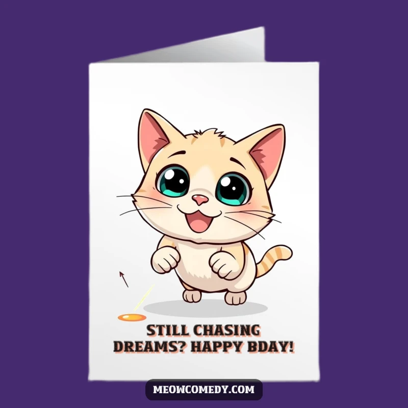 Free Printable Birthday Card: Funny Cat Laser Chase - Hilarious Downloadable Gift!