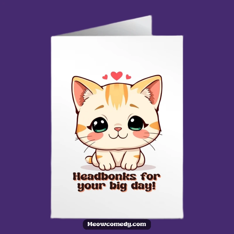 Free Printable Birthday Card: Loving Cat Headbutt! Sweet & Funny Downloadable Gift!