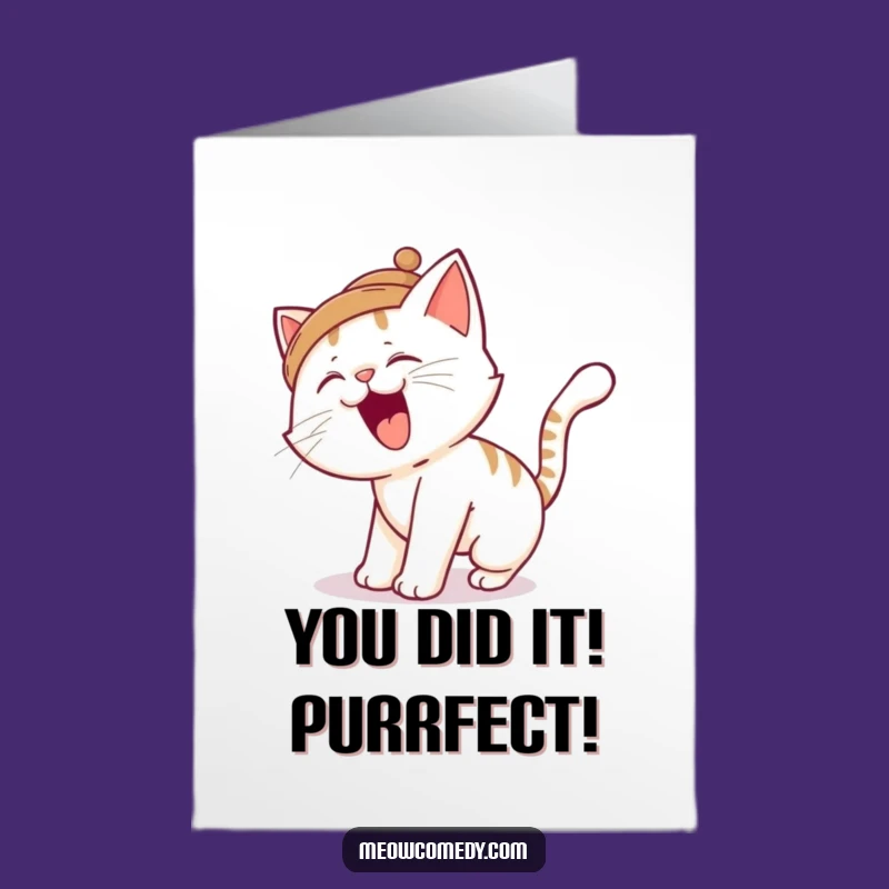Free Printable Congratulations Cat Card: A Purrfectly Funny Win Gift