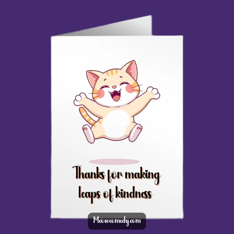 Free Printable Happy Cat Thank You Card: Graceful Downloadable for Expressing Gratitude
