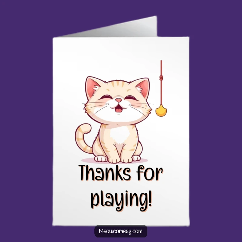 Free Printable Thank You Card: Cat's Playtime - Funny Downloadable Gratitude