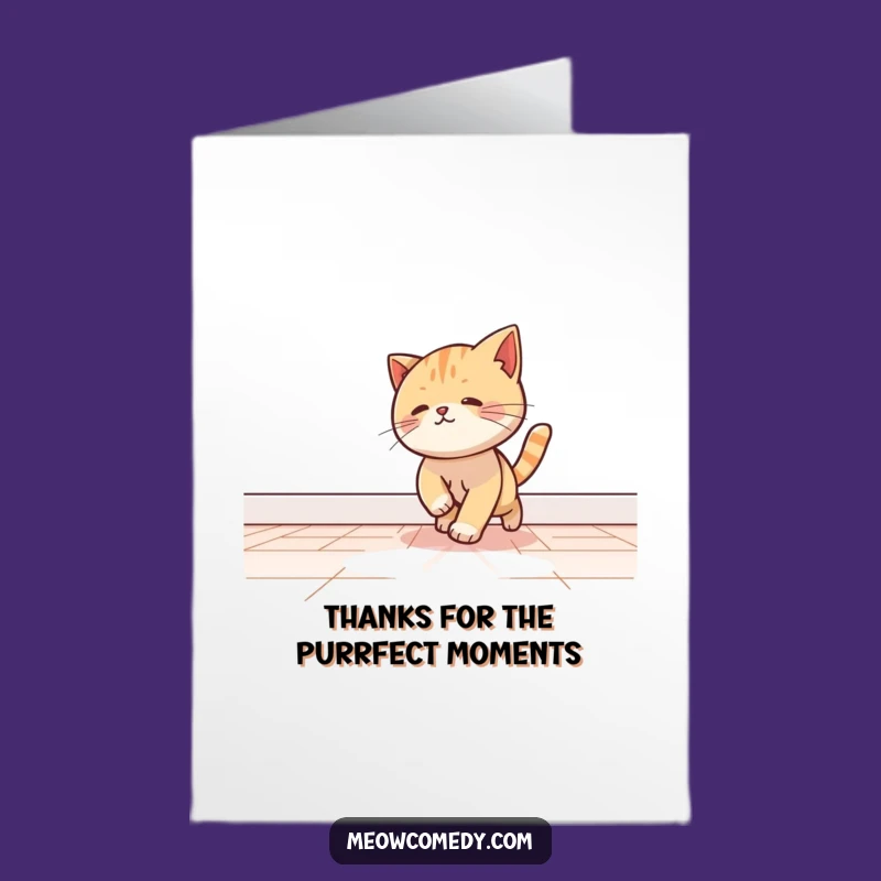 Free Printable Thank You Card: Cat's Light Thanks! Amusing Downloadable Gift for Appreciation.